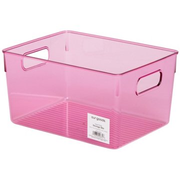 our goods Small Bin Translucent - Pink, 9.5" x 7.5" x 5''
