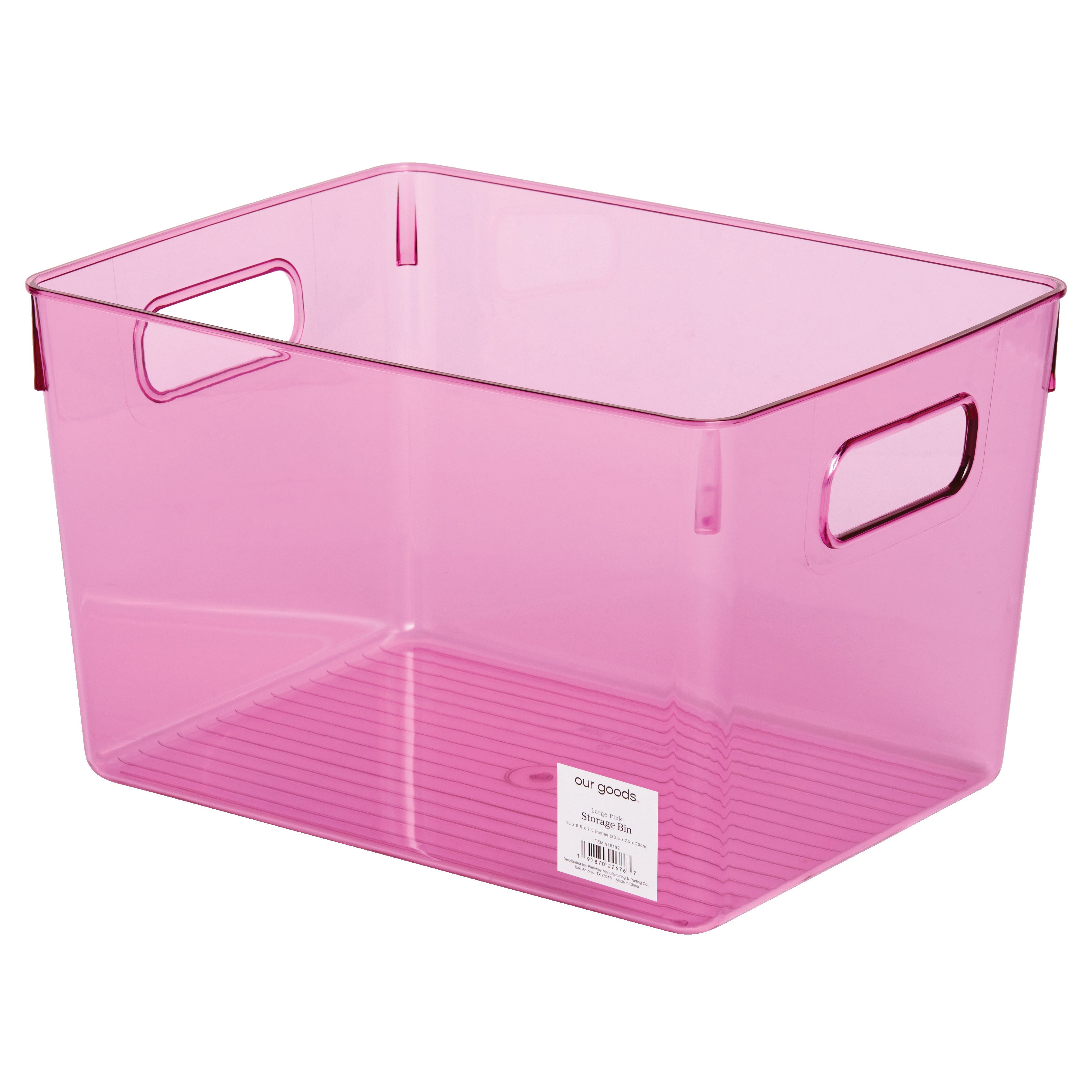 our goods Large Bin Translucent - Pink - Shop Storage bins at H-E-B