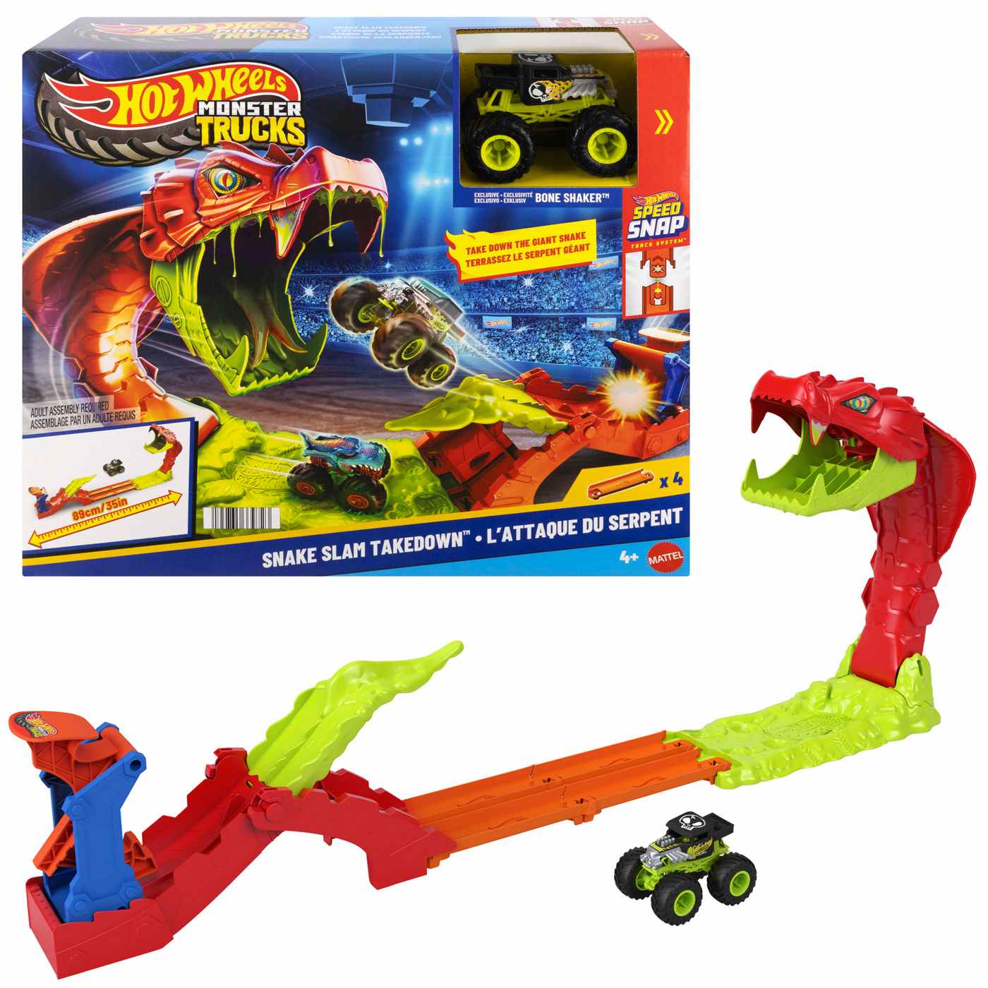 Hot Wheels Monster Trucks Snake Slam Takedown Playset; image 1 of 2