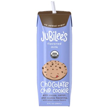 Jubilee's No Added Sugar Organic Chocolate Chip Cookie Flavored Milk