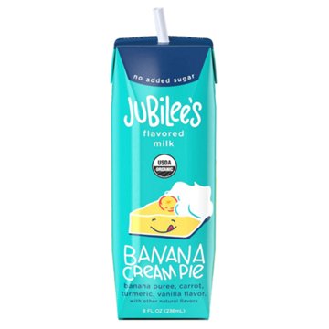 Jubilee's No Added Sugar Organic Banana Cream Pie Flavored Milk