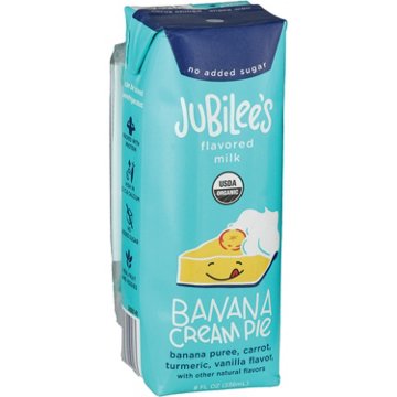 Jubilee's No Added Sugar Organic Banana Cream Pie Flavored Milk
