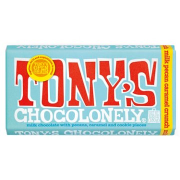 Tony's Chocolonely Pecan Caramel Crunch Milk Chocolate Bar