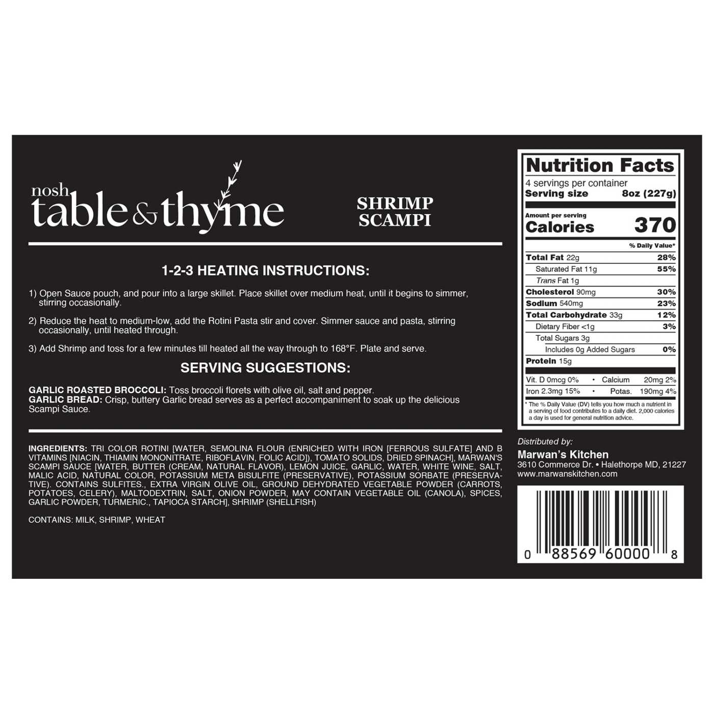 Nosh Table & Thyme Shrimp Scampi Meal Kit - Shop Shrimp & shellfish at ...
