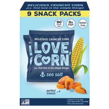 LOVE CORN Crunchy Corn Snack Packs - Sea Salt