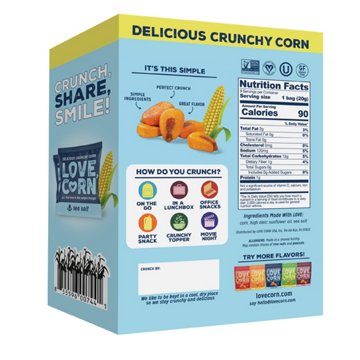 LOVE CORN Crunchy Corn Snack Packs - Sea Salt