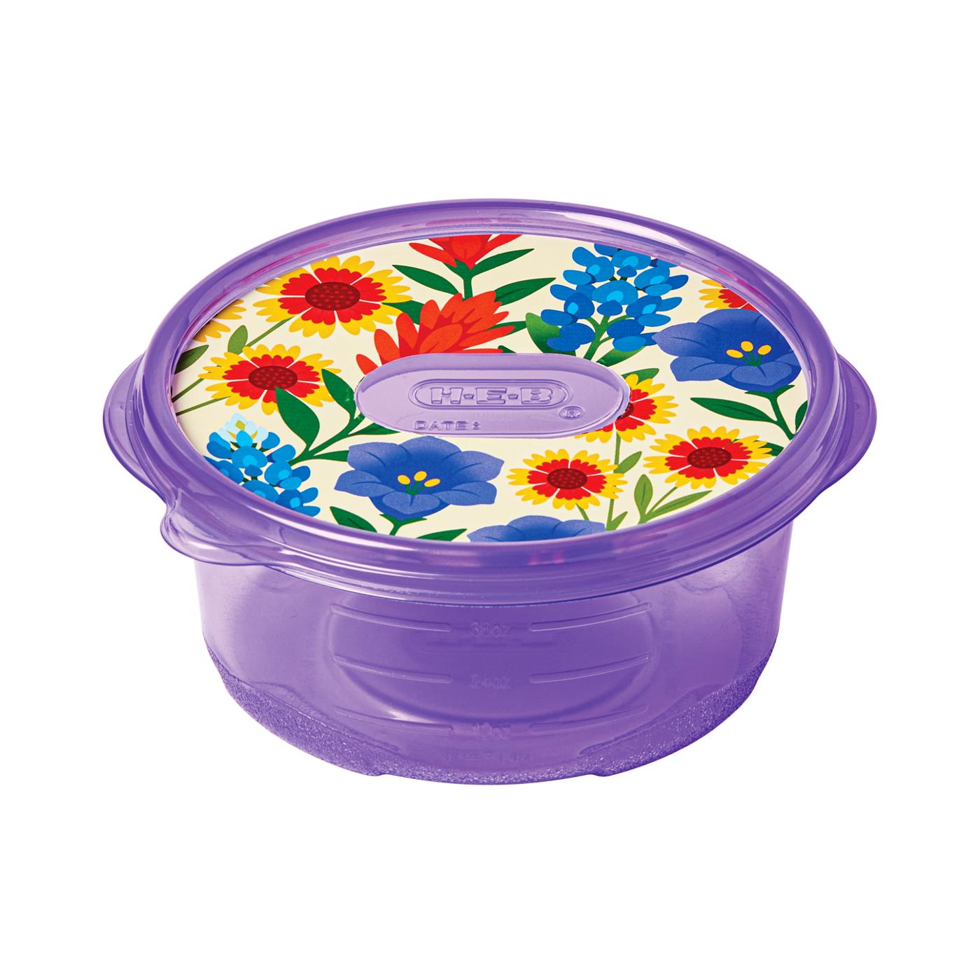 H-E-B Texas Tough Large Bowl Food Storage Container - Purple, 7 pk; image 1 of 5