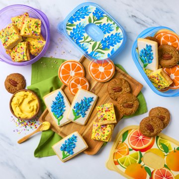 H-E-B Texas Tough Large Rectangle Food Storage Container Magenta, 5 pk, 76 oz