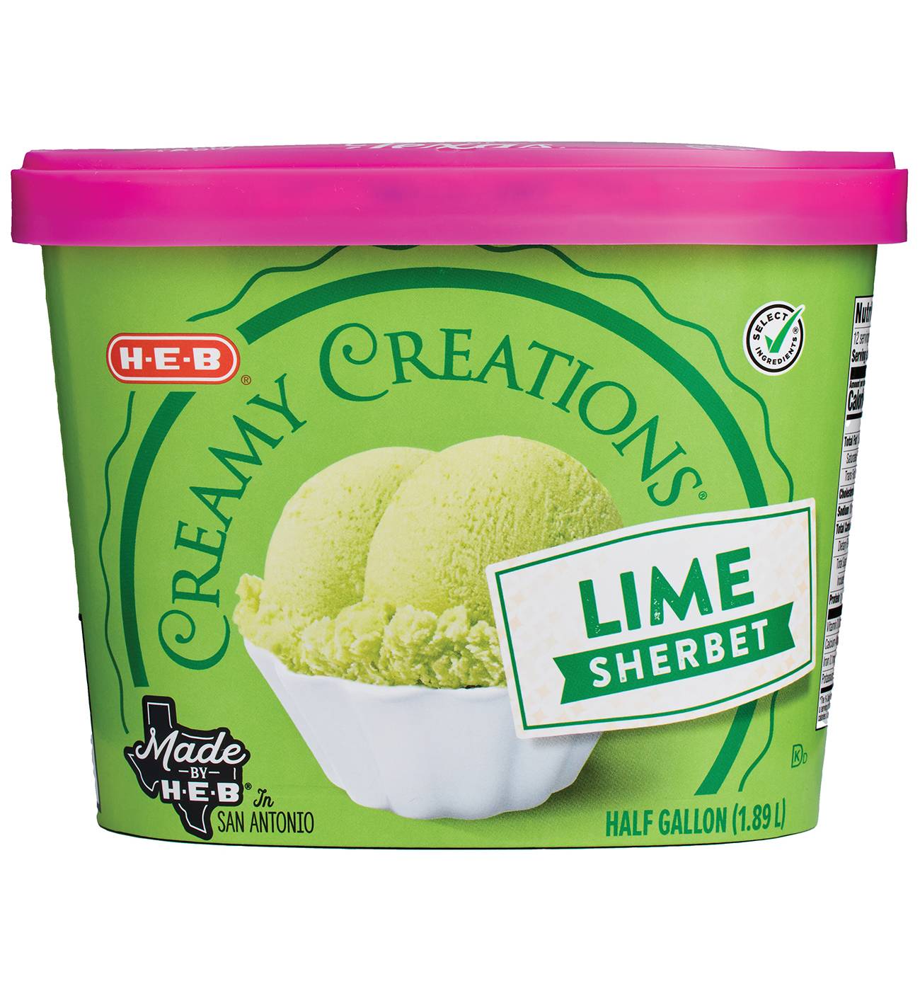 H-E-B Creamy Creations Lime Sherbet; image 1 of 4