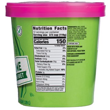 H-E-B Creamy Creations Lime Sherbet, 1/2 gal