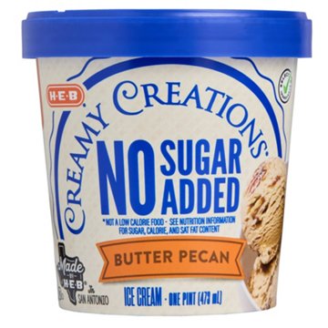 H-E-B Creamy Creations No Sugar Added Butter Pecan Ice Cream