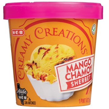 H-E-B Creamy Creations Mango Chamoy Sherbet, 1 pt