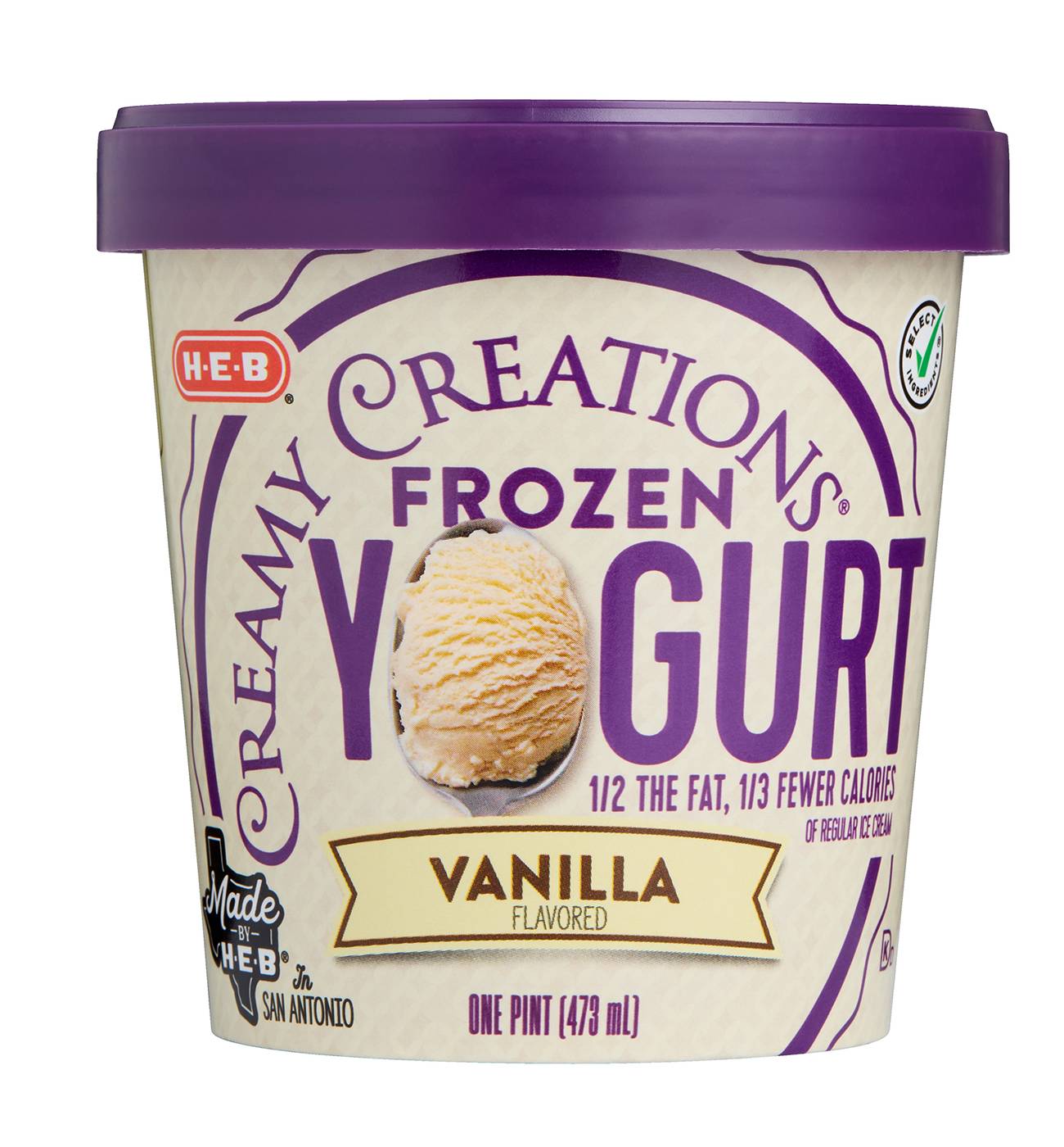 H-E-B Creamy Creations Vanilla Frozen Yogurt; image 1 of 3