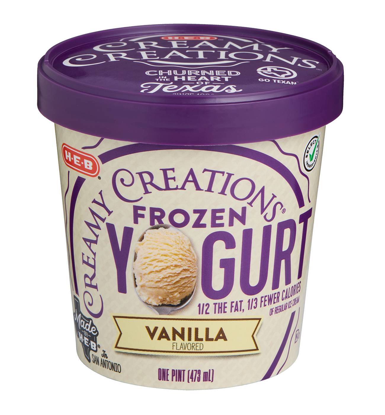 H-E-B Creamy Creations Vanilla Frozen Yogurt; image 3 of 3