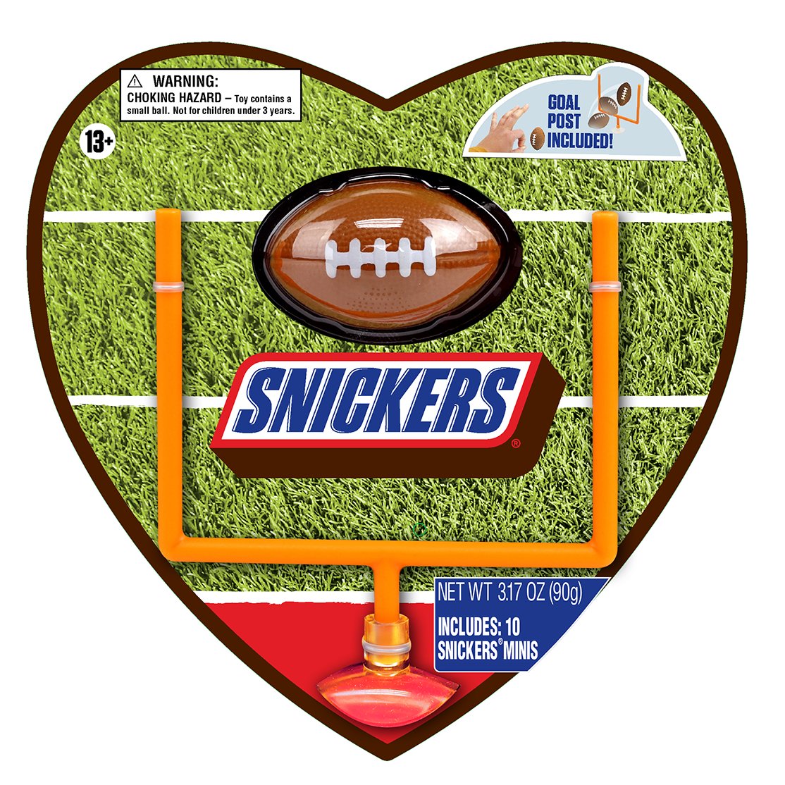 Frankford Snickers Minis Chocolate Football Valentine's Heart Gift Box ...