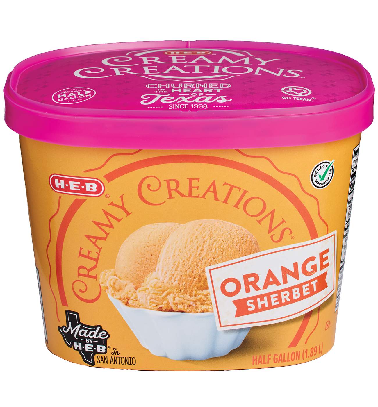 H-E-B Creamy Creations Orange Sherbet; image 4 of 4
