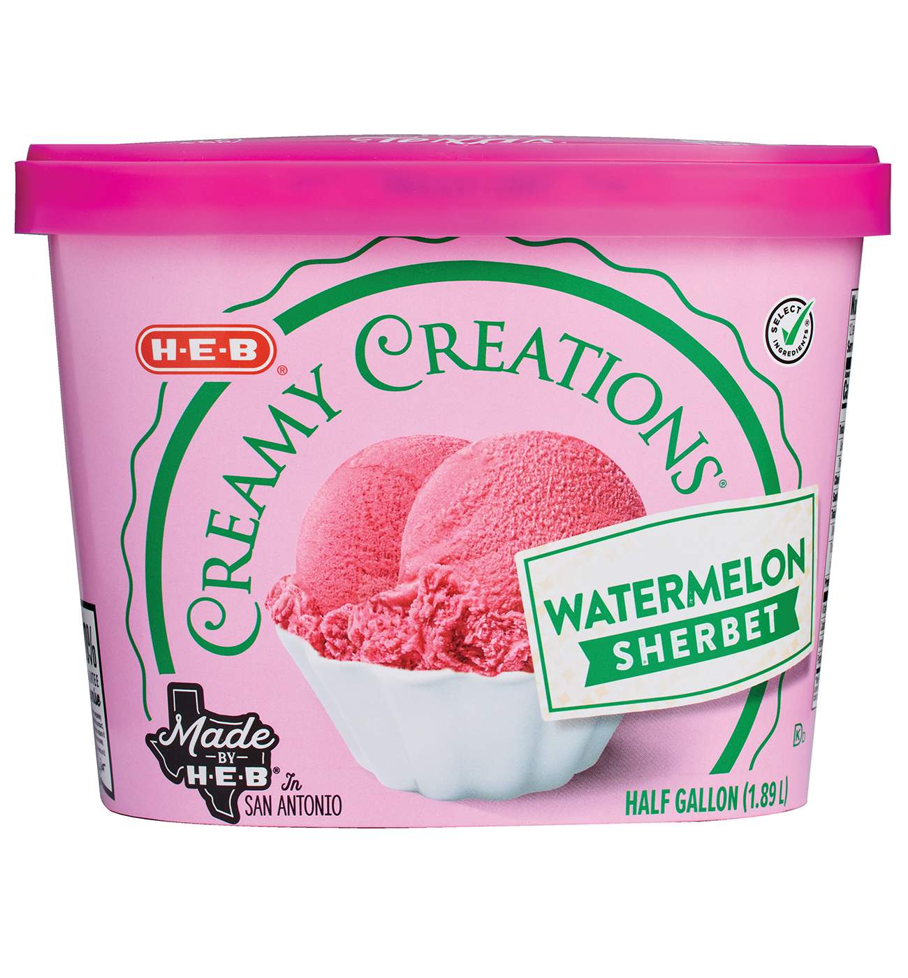 H-E-B Creamy Creations Watermelon Sherbet; image 1 of 4