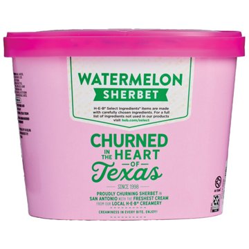 H-E-B Creamy Creations Watermelon Sherbet, 1/2 gal