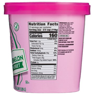 H-E-B Creamy Creations Watermelon Sherbet, 1/2 gal