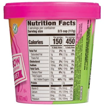 H-E-B Creamy Creations Rainbow Sherbet, 1 pt