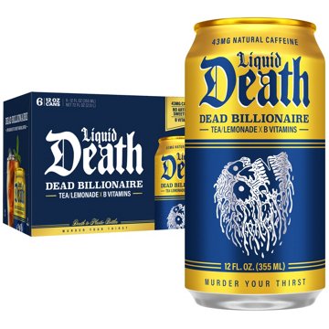 Liquid Death Dead Billionaire Black Tea Lemonade 6 pk Cans