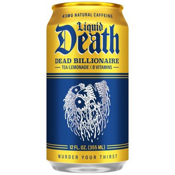 Liquid Death Dead Billionaire Black Tea Lemonade 6 pk Cans