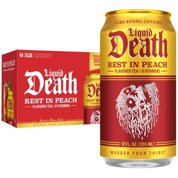 Liquid Death Rest In Peach Flavored Black Tea 6 pk Cans