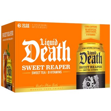 Liquid Death Sweet Reaper Black Sweet Tea 6 pk Cans