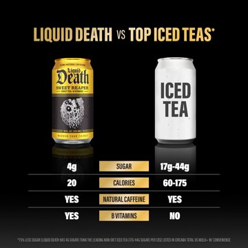 Liquid Death Sweet Reaper Black Sweet Tea 6 pk Cans