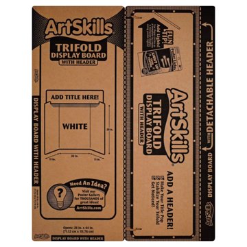 ArtSkills Trifold Display Board With Header, 44" x 28"