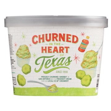 H-E-B Creamy Creations Pickle Chamoy Sherbet, 1/2 gal