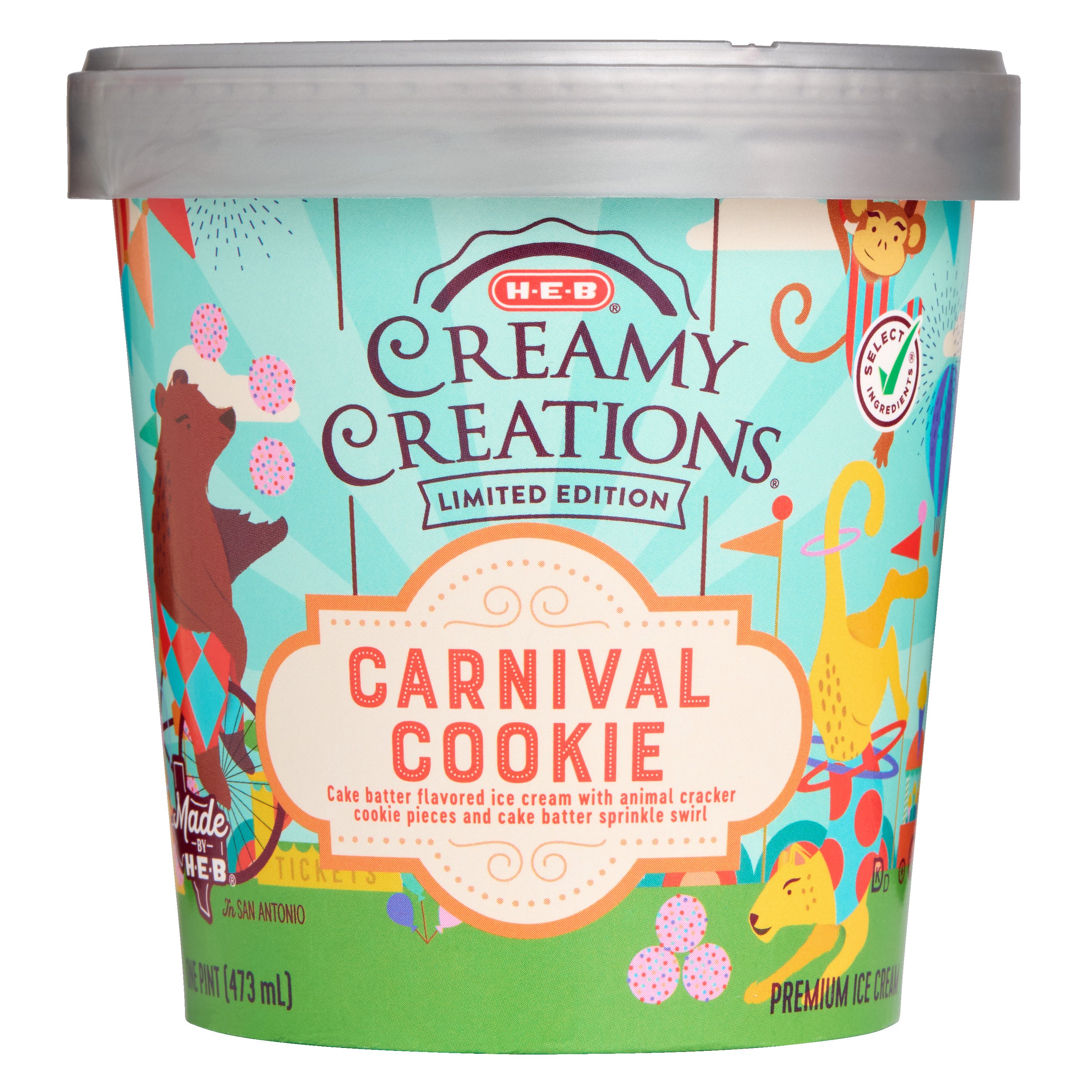 H-E-B Creamy Creations Carnival Cookie Ice Cream - Shop Ice cream