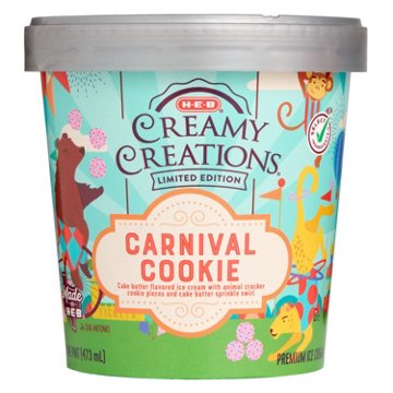 H-E-B Creamy Creations Carnival Cookie Ice Cream
