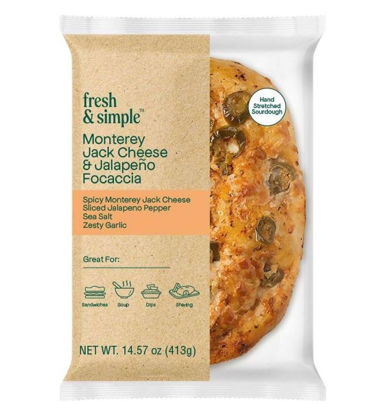 Fresh & Simple Monterey Jack Cheese & Jalapeno Focaccia Bread