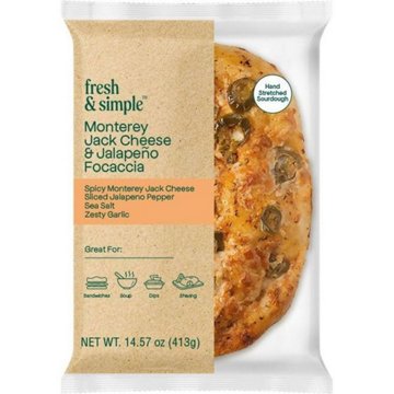 Fresh & Simple Monterey Jack Cheese & Jalapeno Focaccia Bread, 14.57 oz
