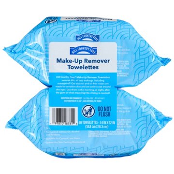 Hill Country Fare Water-Proof Makeup Remover Facial Cleansing Towelettes, 80 ct