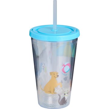 Destination Holiday Plastic Tumbler - Beach Pets, 17 oz