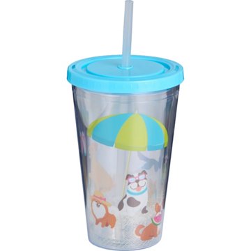 Destination Holiday Plastic Tumbler - Beach Pets, 17 oz