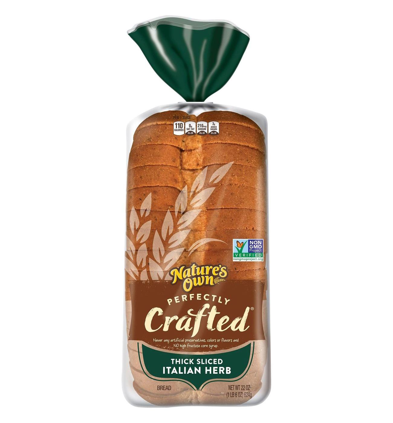 Nature's Own Perfectly Crafted Italian Herb Thick Sliced Bread; image 1 of 3