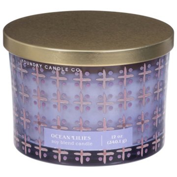 Foundry Candle Co. Ocean Lilies Scented Soy Blend 3 Wick Candle