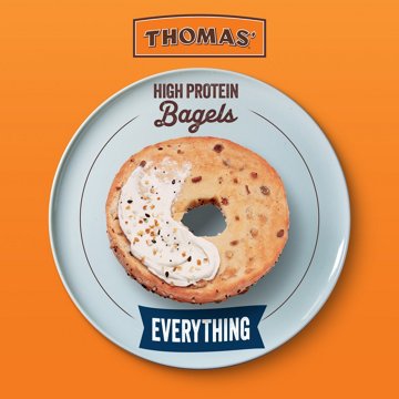 Thomas' High Protein 21g Pre-Sliced Everything Bagels, 4 ct