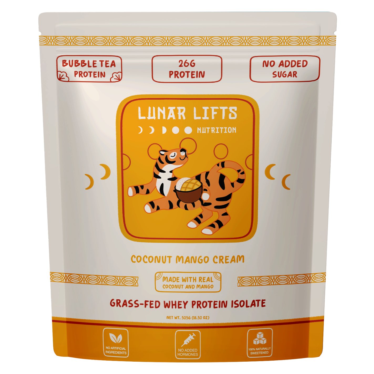 Lunar Lifts 26g Grass-Fed Whey Protein Isolate - Coconut Mango