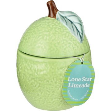 Destination Holiday Lone Star Limeade Scented Figural Ceramic Candle with Lid, 9 oz