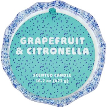 Destination Holiday Grapefruit & Citronella Scented Spotted Glass Candle, 16.7 oz