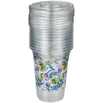 Destination Holiday Easter Floral Cups,16 oz, 10 ct