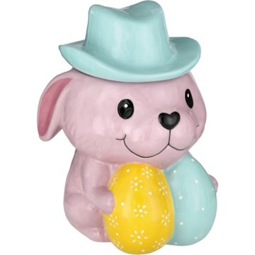 Destination Holiday Cowboy Bunny Easter Cookie Jar, 6.5'' x 6.1'' x 8.86" 