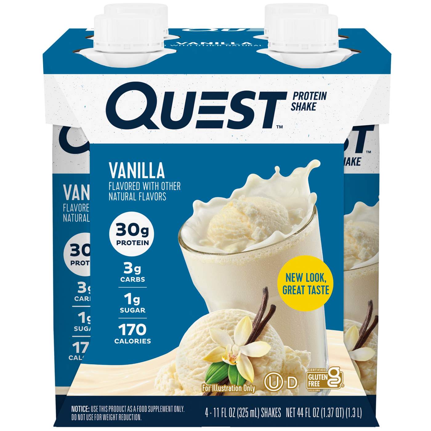 Quest 30g Protein Shakes 4pk - Vanilla; image 1 of 2