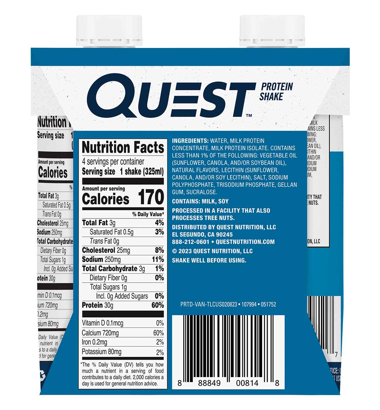 Quest 30g Protein Shakes 4pk - Vanilla; image 2 of 2