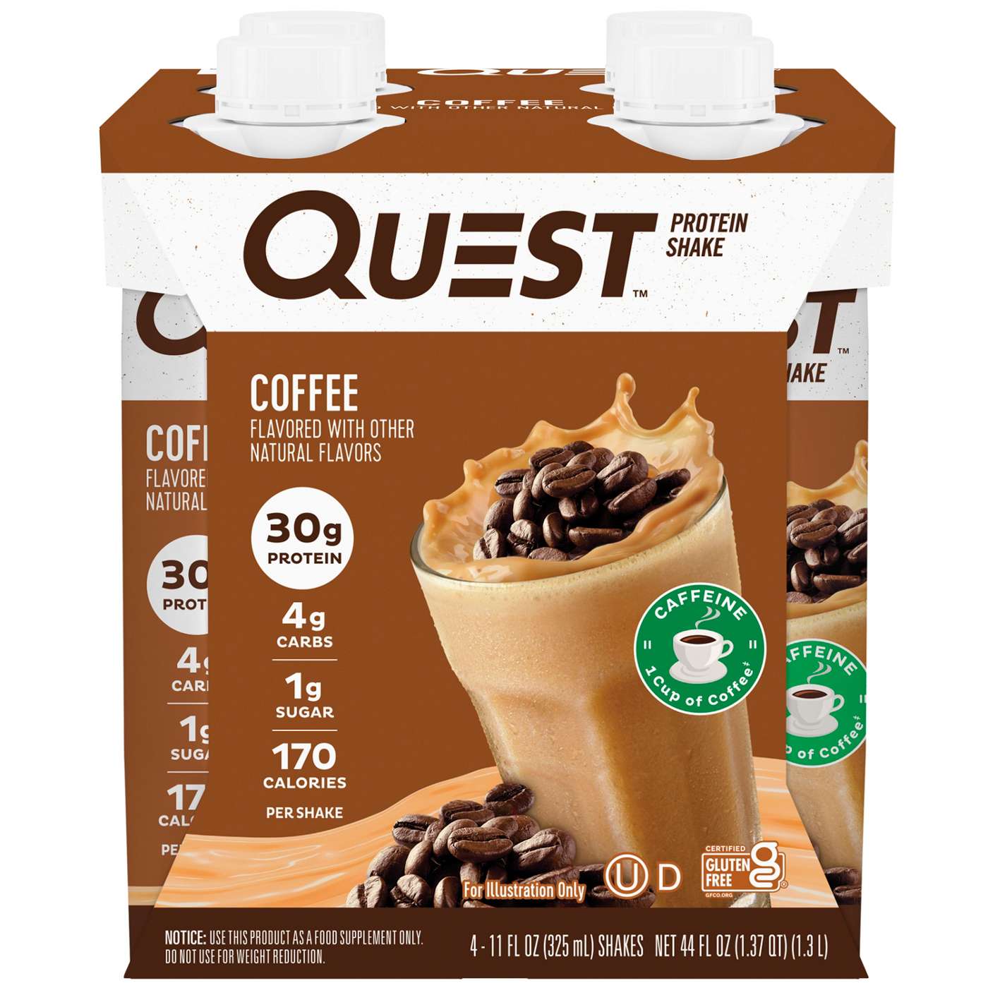 Quest 30g Protein Shakes 4pk - Coffee; image 1 of 3