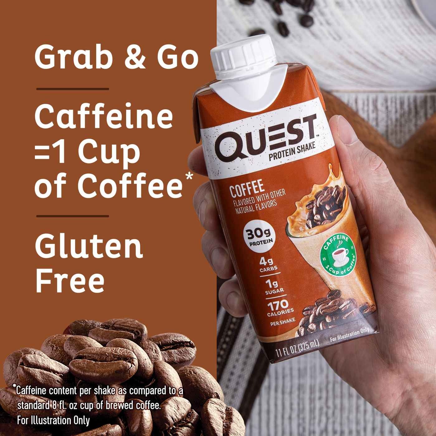 Quest 30g Protein Shakes 4pk - Coffee; image 3 of 3